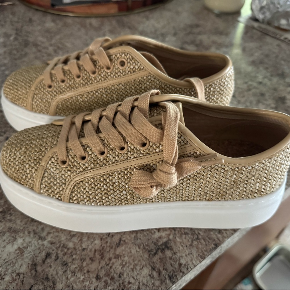 Steve Madden Beige Woven Women's Sneakers
